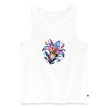 Fleur de cristal dans un jeu de couleurs - Débardeur bio Premium Homme - blanc - Devant - Michal (187cm)