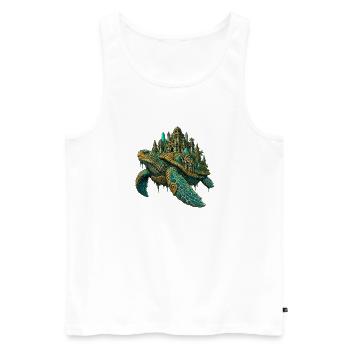 Ruines du temple Terrapin avec les îles de cristal - Débardeur bio Premium Homme - blanc - Devant - Michal (187cm)