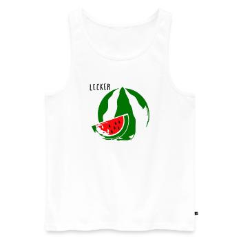 Melone - Männer Premium Bio Tank Top - Weiß - Vorne - Michal (187cm)