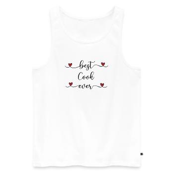 Meilleur cuisinier de tous les temps, Heart - Débardeur bio Premium Homme - blanc - Devant - Michal (187cm)