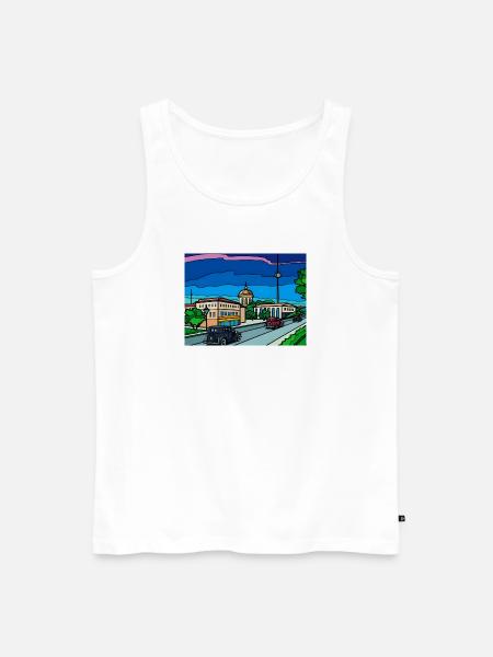 Retro City Straßenszene - Männer Premium Bio Tank Top - Weiß