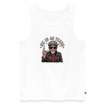 Rocker Forever - Débardeur bio Premium Homme - blanc - Devant - Michal (187cm)