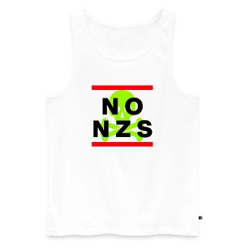 NO NZS, NEVER AGAIN, ANTI-FASCISM, NO AFD GREEN - Men's Premium Organic Tank Top - white - Front - Michal (187cm)