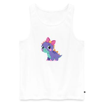 Tricératops fille - Débardeur bio Premium Homme - blanc - Devant - Michal (187cm)