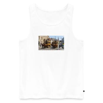 Historische Pferdeomnibusse in Berlin Spandau - Männer Premium Bio Tank Top - Weiß - Vorne - Michal (187cm)