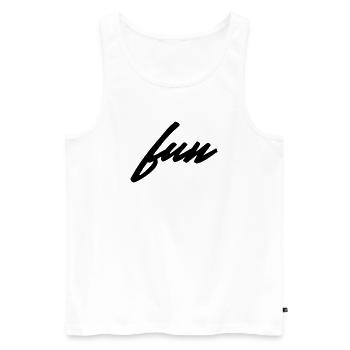 Fun Minimalist Saying Shirt - Men's Premium Organic Tank Top - white - Front - Michal (187cm)