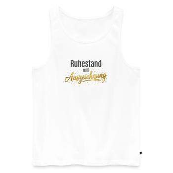 Rente mit Auszeichnung – Design mit goldnen Sterne - Männer Premium Bio Tank Top - Weiß - Vorne - Michal (187cm)
