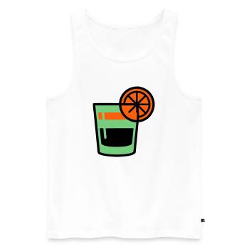 Cocktail Glass Logo - Men's Premium Organic Tank Top - white - Front - Michal (187cm)