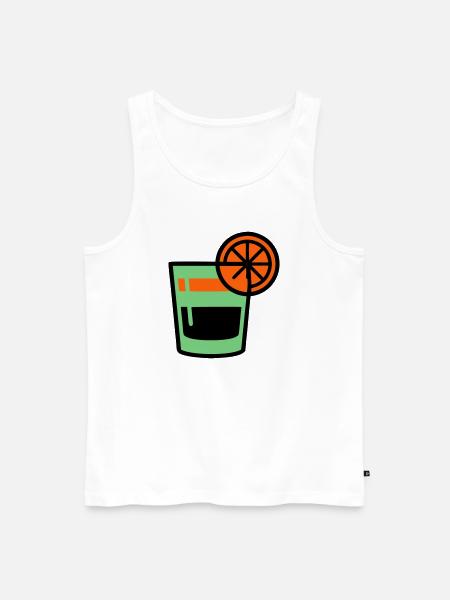Cocktail Glas Logo - Männer Premium Bio Tank Top - Weiß
