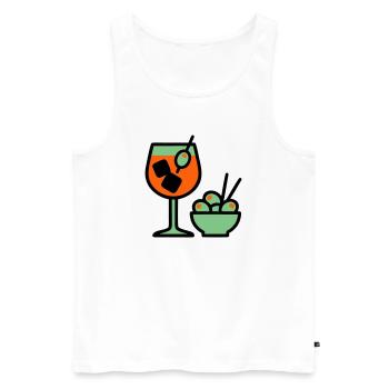 Martini Cocktail Graphic - Men's Premium Organic Tank Top - white - Front - Michal (187cm)