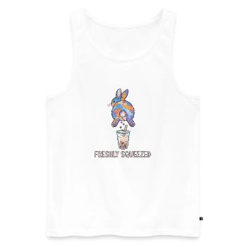 Bubble Tea Boba Drôle de Lapin mignon - Débardeur bio Premium Homme - blanc - Devant - Michal (187cm)