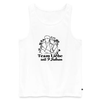 Team Liebe seit 9 Jahren Jahrestag Geschenk Paar - Männer Premium Bio Tank Top - Weiß - Vorne - Michal (187cm)