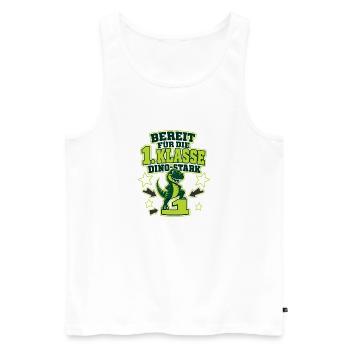 Einschulung Dinosaurier Bereit für die 1. Klasse - Men's Premium Organic Tank Top - white - Front - Michal (187cm)