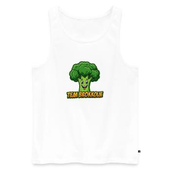 Team Broccoli : Charme des légumes frais - Débardeur bio Premium Homme - blanc - Devant - Michal (187cm)