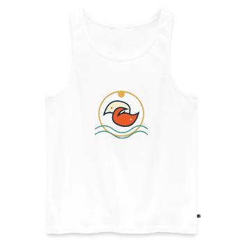 Flamant Doré sur Vagues - Débardeur bio Premium Homme - blanc - Devant - Michal (187cm)