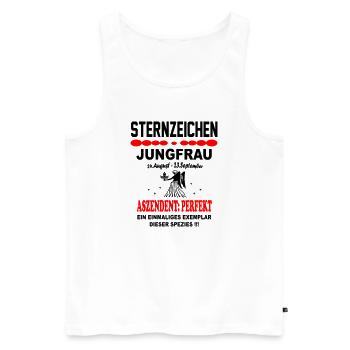 Jungfrau Sternzeichen Horoskop Aszendent Perfekt - Männer Premium Bio Tank Top - Weiß - Vorne - Michal (187cm)
