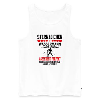Wassermann Sternzeichen Horoskop Aszendent Perfekt - Männer Premium Bio Tank Top - Weiß - Vorne - Michal (187cm)
