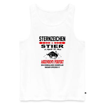 Stier Sternzeichen Horoskop Aszendent Perfekt - Männer Premium Bio Tank Top - Weiß - Vorne - Michal (187cm)