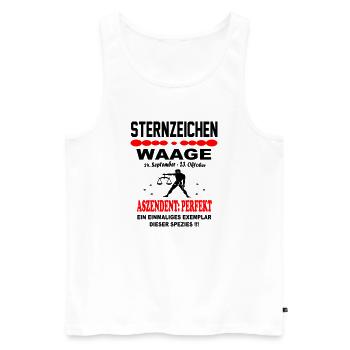 Waage Sternzeichen Horoskop Aszendent Perfekt - Männer Premium Bio Tank Top - Weiß - Vorne - Michal (187cm)