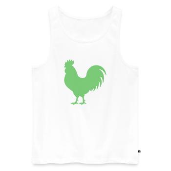 Rooster - Men's Premium Organic Tank Top - white - Front - Michal (187cm)