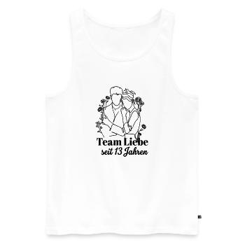 Team Liebe seit 13 Jahren Jahrestag Geschenk Paar - Männer Premium Bio Tank Top - Weiß - Vorne - Michal (187cm)