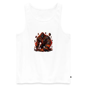 Volcan Gorille Colosse de Feu - Débardeur bio Premium Homme - blanc - Devant - Michal (187cm)