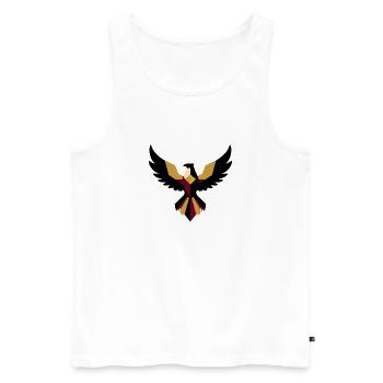 Streetwear minimaliste Phoenix Bold Myth - Débardeur bio Premium Homme - blanc - Devant - Michal (187cm)