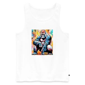 gorilla - Men's Premium Organic Tank Top - white - Front - Michal (187cm)