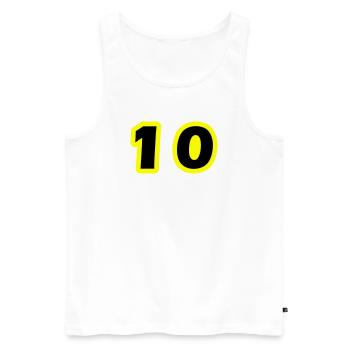 10 Symbole numérique - Débardeur bio Premium Homme - blanc - Devant - Michal (187cm)