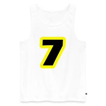 7 Symbole numérique - Débardeur bio Premium Homme - blanc - Devant - Michal (187cm)