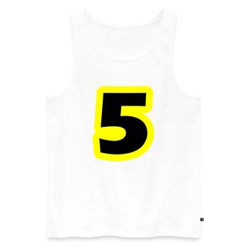5 Symbole numérique - Débardeur bio Premium Homme - blanc - Devant - Michal (187cm)