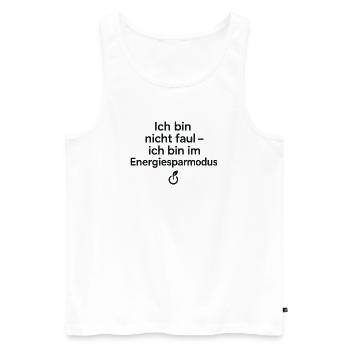 Ich bin im Energiesparmodus - Männer Premium Bio Tank Top - Weiß - Vorne - Michal (187cm)