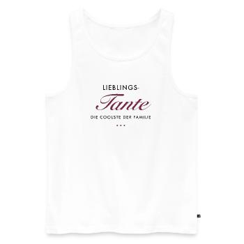 LieblingsTante Eleganz - Männer Premium Bio Tank Top - Weiß - Vorne - Michal (187cm)