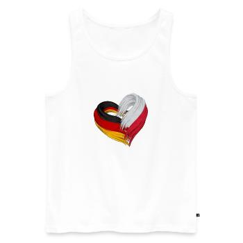 Cœur de l’Allemagne et de la Pologne - Débardeur bio Premium Homme - blanc - Devant - Michal (187cm)