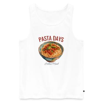 Pasta Days – Italian Pasta Nut - Men's Premium Organic Tank Top - white - Front - Michal (187cm)