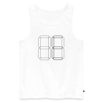 NUMÉRO 81 Quatre-vingt-et-un Cadeaux Numériques - Débardeur bio Premium Homme - blanc - Devant - Michal (187cm)