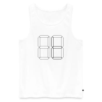 NUMÉRO 87 Quatre-vingt-sept cadeaux numériques - Débardeur bio Premium Homme - blanc - Devant - Michal (187cm)