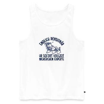 Pensionär Vollzeit Nickerchen Experte Retro - Männer Premium Bio Tank Top - Weiß - Vorne - Michal (187cm)