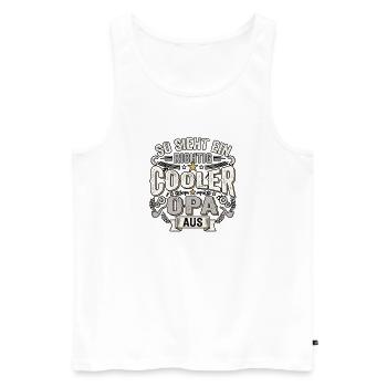 Super Cooler Opa - Männer Premium Bio Tank Top - Weiß - Vorne - Michal (187cm)