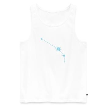 Constellation des étoiles du Bélier Signe du zodiaque Bleu pastel - Débardeur bio Premium Homme - blanc - Devant - Michal (187cm)