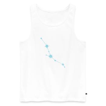 Signe astrologique de la constellation de l’étoile du Taureau Bleu pastel - Débardeur bio Premium Homme - blanc - Devant - Michal (187cm)