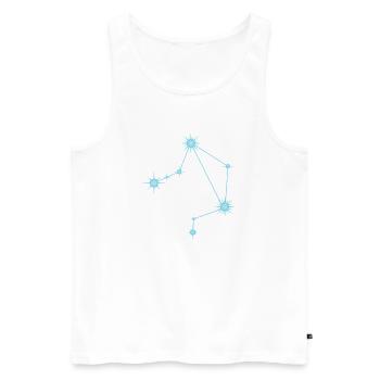 Constellation de l’étoile de la Balance Signe du zodiaque Bleu pastel - Débardeur bio Premium Homme - blanc - Devant - Michal (187cm)