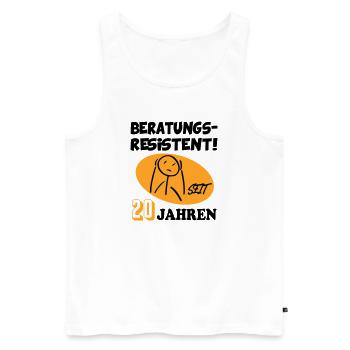 Comic Geburtstag 20 Jahre Happy Birthday - Männer Premium Bio Tank Top - Weiß - Vorne - Michal (187cm)