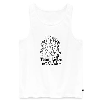 Team Liebe seit 17 Jahren Jahrestag Geschenk Paar - Männer Premium Bio Tank Top - Weiß - Vorne - Michal (187cm)