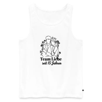 Team Liebe seit 15 Jahren Jahrestag Geschenk Paar - Männer Premium Bio Tank Top - Weiß - Vorne - Michal (187cm)