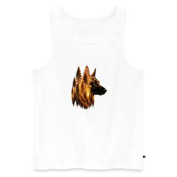 Belgian Malinois Forest Shepherd Art - Men's Premium Organic Tank Top - white - Front - Michal (187cm)