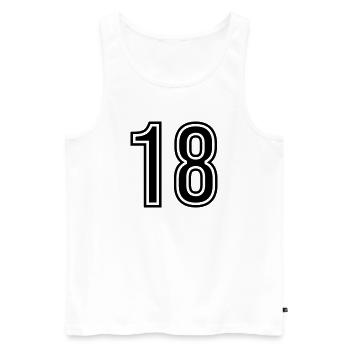 18 Number symbol - Men's Premium Organic Tank Top - white - Front - Michal (187cm)