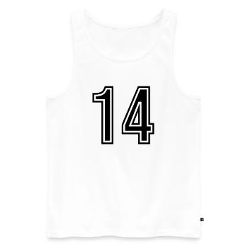 14 Number Symbol - Men's Premium Organic Tank Top - white - Front - Michal (187cm)