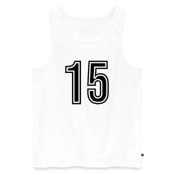 Symbole numérique 15 - Débardeur bio Premium Homme - blanc - Devant - Michal (187cm)