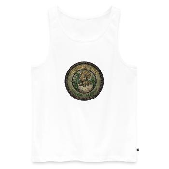 Dinosaur Puppy In The Egg - Men's Premium Organic Tank Top - white - Front - Michal (187cm)